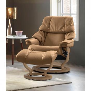 Stressless® Reno Relaxsessel mit Hocker, Eiche, Größe S, M & L