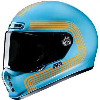 Casco Moto Integrale HJC V10 Foni MC27 Blu Arancio Taglia XS 54-55