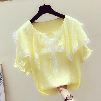 Blusa Mujer 100% Algodón Encaje Peter Pan