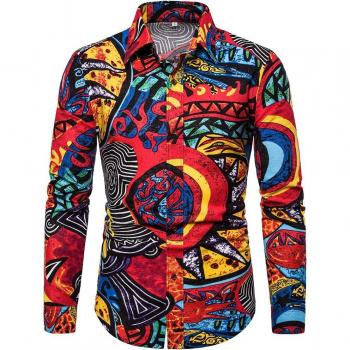 Chemise Ajustée Homme Imprimé Vintage