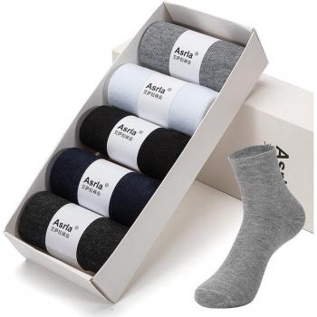 Medias de tubo medio de algodón para hombre y mujer, calcetines en caja, otoño e invierno, talla grande (6,5-14), venta directa de fábrica