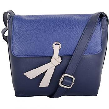 Women's Soft Genuine Leather Crossbody – Black & Silver Foil