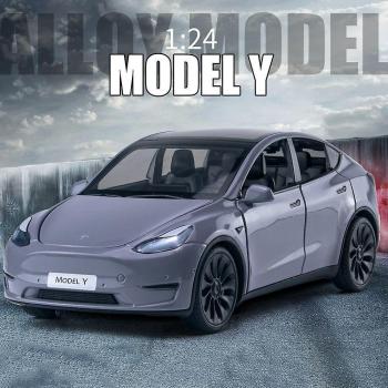 Juguete Coleccionable Tesla Model Y 1:24 con Pilas Recargables