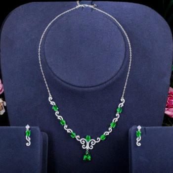Collar Pera Vintage con Azulejo de Agua y Zafiro Cubico – Joyas de Boda