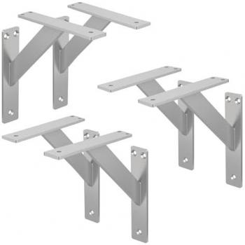 Ml-design Supporto Mensola Pesante Argento 180x180 mm