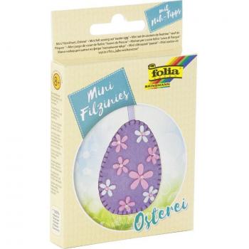 Folia Filzinies Mini Nähset, 22 Teile, Osterei