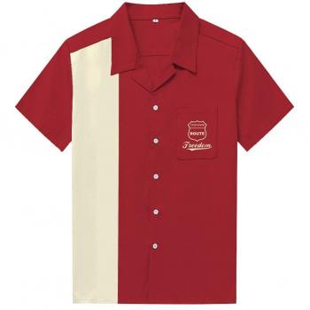 SISHION Herren Kurzarmshirt ST126 Baumwolle L-3XL retro rot
