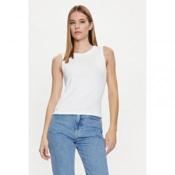 Top in cotone e modal stretch, bianco ottico