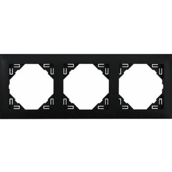 Plaque noire mate triple Efapel Logus 90
