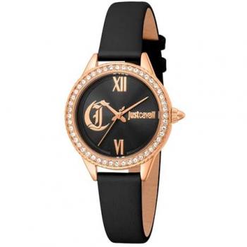 Just Cavalli Women's Black Leather Strap Watch