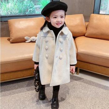 Casual Winter Coat for Kids with Wool and Blends