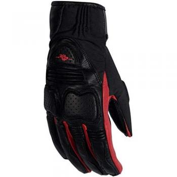 Christine Gants de moto dames Rusty Stitches Noir Rouge S
