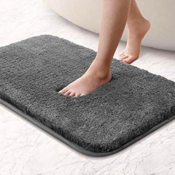 Absorbent Non Slip Bath Rug, Thickened Microfiber Bathroom Mat, Quick-drying, Machine Washable