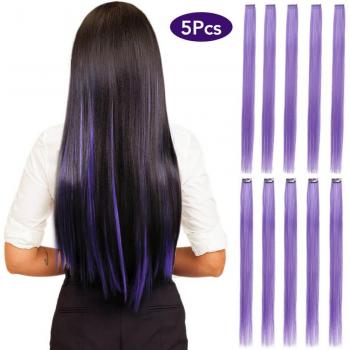 Extensions synthétiques lisses 24 pouces pour femmes