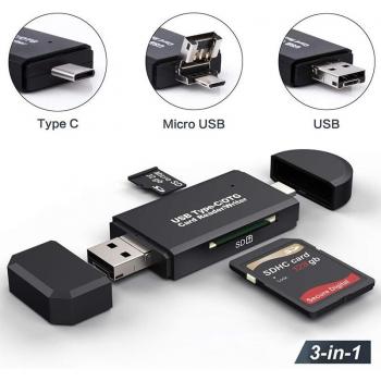 USB 3.0 Type C Micro SD/SD Card Reader
