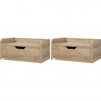 HOMCOM Wall Mounted Nightstand with Storage