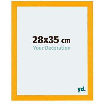 Cadre Photo Murale 28x35 cm – MDF, Verre Plexiglas, Jaune – Collection Mura