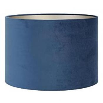 Abat-jour cylindre velours bleu design néerlandais 50 cm Light & Living