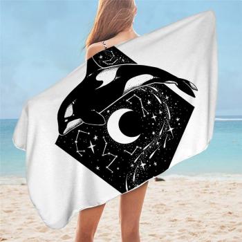 Black and Purple Animal Galaxy Towel