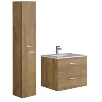 KAYLA mobile bagno sospeso con lavabo singolo 60 cm naturale