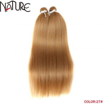 High Temperature Fiber Long Straight Hair Bundles 22 Inch Natural Yaki