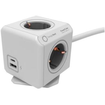 Allocacoc Powercube USB‑A+USB‑C 4‑Kanal CEE7/3 1,5 m