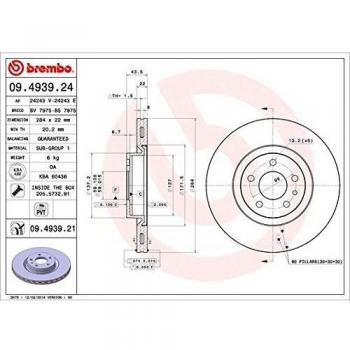 09.4939.24 Brembo Coppia Dischi Freno Anteriore Autoventilato