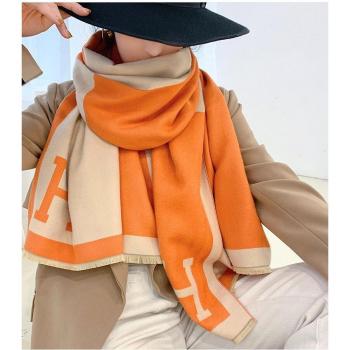 European American Double-Sided Shawl with Cashmere Feel
