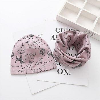 Conjunto de Sombrero y Babero de Algodón para Bebés con Diseño Animal