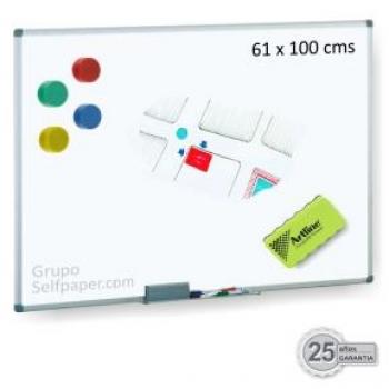 Pizarra blanca de acero vitrificado 61x100 cm