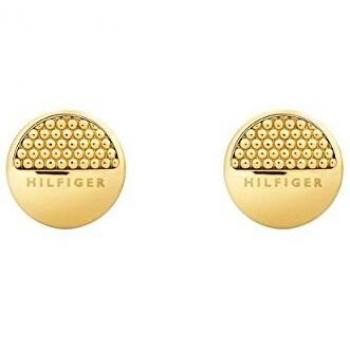 Tommy Hilfiger Classic Signature Vergoldete Damenohrringe – Edelstahl, 1,1 cm