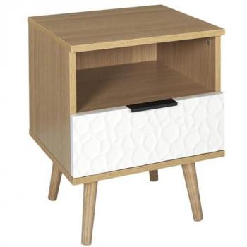 Chevet Krak bois craquelé blanc – Altobuy