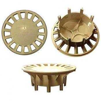 Grille pour toilettes avec cadre en plastique, 250x250 mm, couleur sable