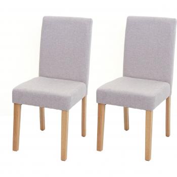 Paquet 2 fauteuils de table gris, accoudoirs bois clair