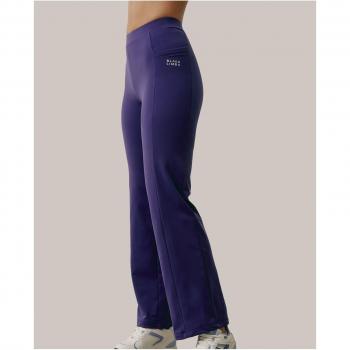 Pantalón Térmico Deportivo de Mujer Morado de Talle Alto y Corte Recto