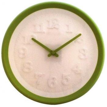 Orologio design moderno quadrante bianco numeri verdi