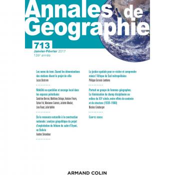 Annales de géographie n° 713 (1/2017) Varia