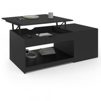 Mesa de Centro Elevable con Estuche de Madera Negra ELEA