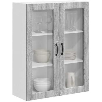Modern Grey Sonoma Kitchen Wall‑Mounted Shelf – 80×31×100 cm