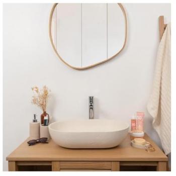 Lavabo de Apoyo Ovalado 53x35 cm – Línea Flore