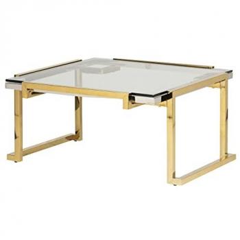 Mesa de Centro Adda Home Inox Cristal Novosibirsk 90x90x45 cm