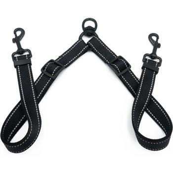 Adjustable Black Double Leash for Two Big Dogs