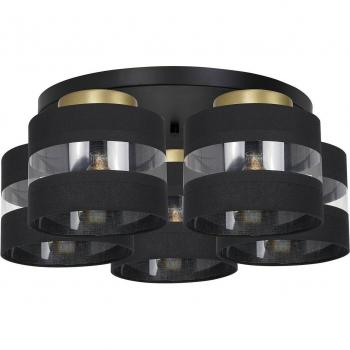 Luminex Hara Plafoniera 5 luci nera/oro