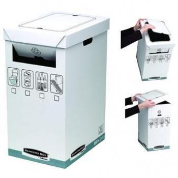 Cestino per rifiuti in cartone Fellowes 55-90 L blu e bianco