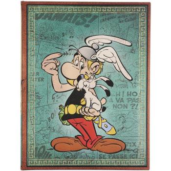 Libreta Astérix el Galo Ultra (180x230x20mm) lisa de 144 páginas y cierre con banda elástica Paperblanks azul.