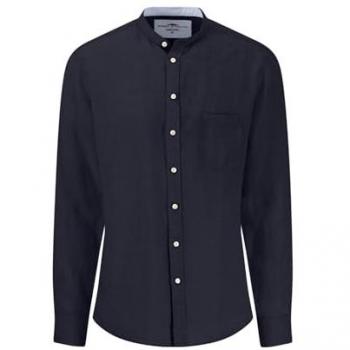 Camicia Lino con Colletto Alto Navy Fynch Hatton