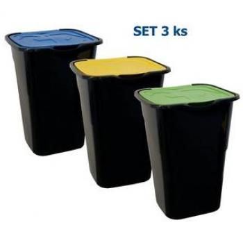 Set de containers HEIDRUN 3 x 50 l couleur noire