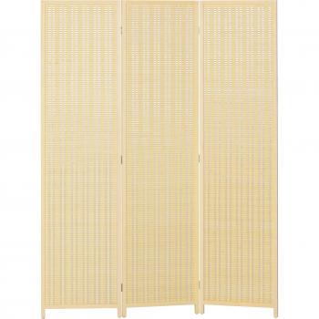 Biombo Plegable 3 Paneles Madera Natural – 135 cm x 180 cm
