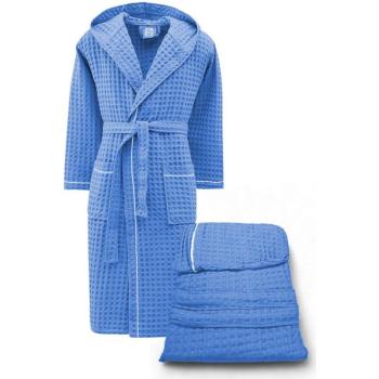 Beeapone® Accappatoio in Cotone – Azzurro, Cappuccio, Asciugatura Rapida, L