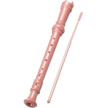 Soprano Descant Recorder Pink with Cleaning Rod and Carrying Case
